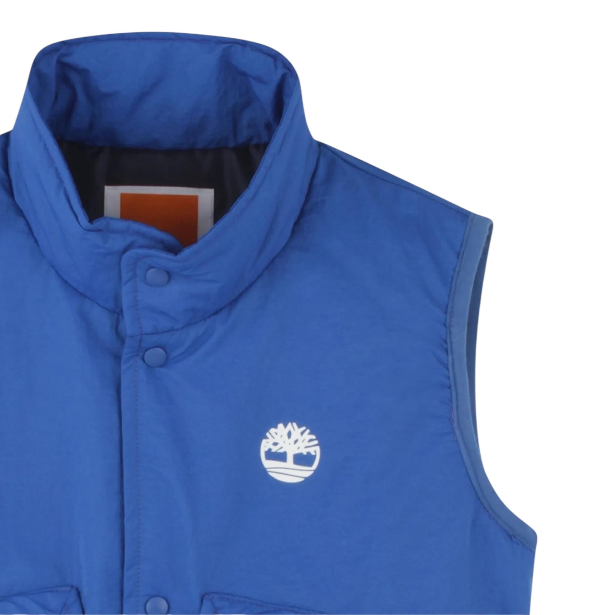 Timberland Smanicato Tinta Unita con Logo per Bambino T60480 BLU TIMBERLAND 