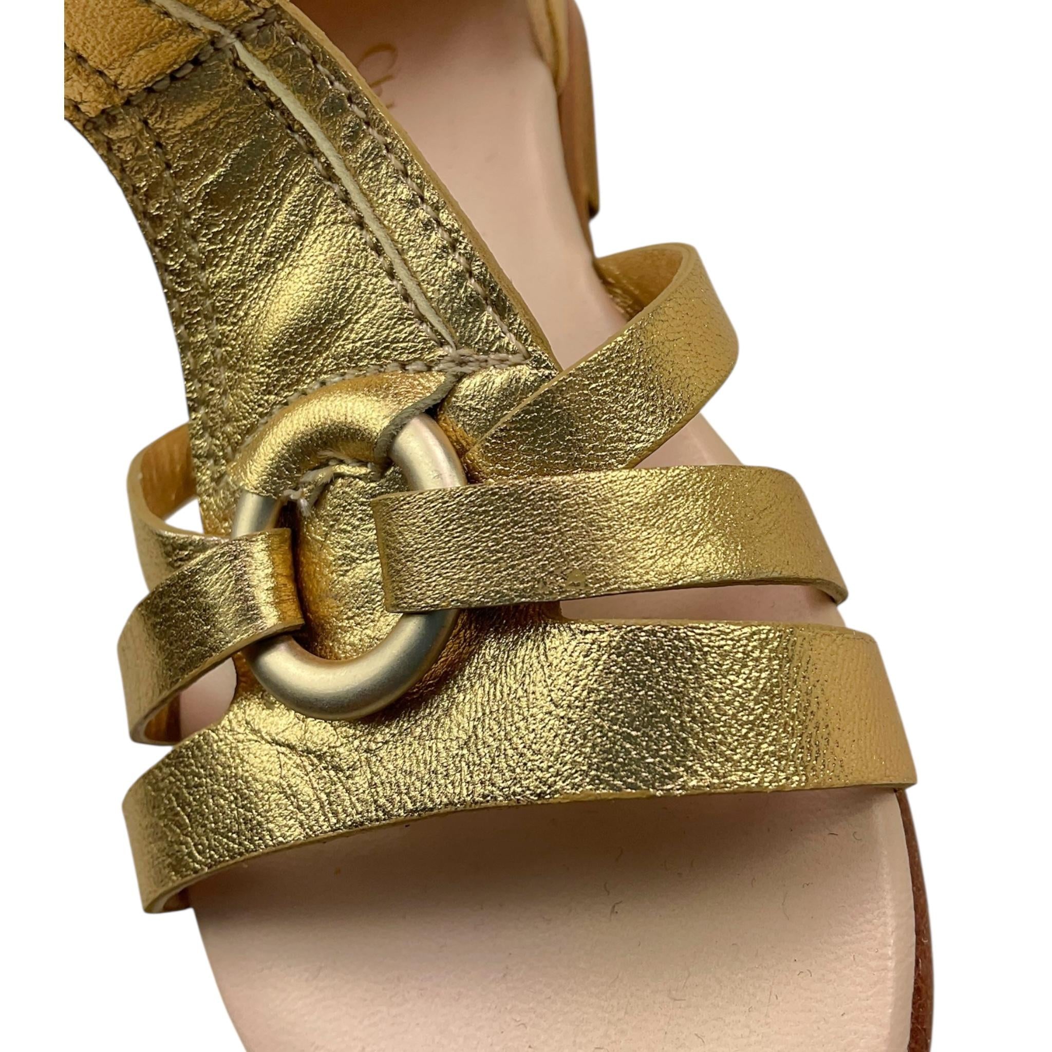 Chloe' Sandali Tinta Unita con Strappi per Neonata C09032 ORO CHLOE' 