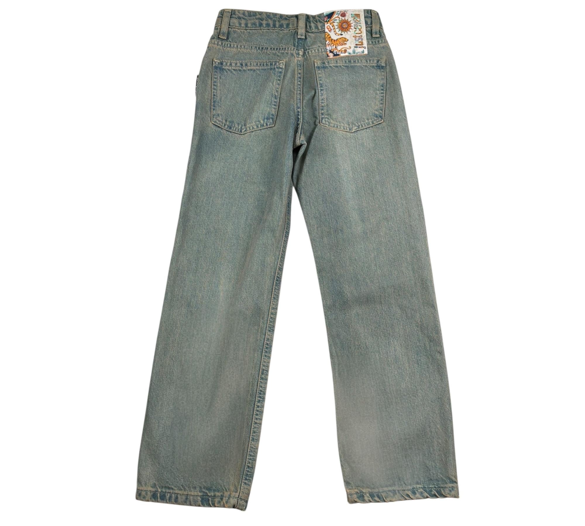 Just Cavalli Jeans Tinta Unita con Girovita Regolabile per Bambino JBP26121JE AZZURRO JUST CAVALLI 