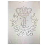 Juicy Couture T-Shirt Girocollo Tinta Unita Brillantinata Bianco per Bambina