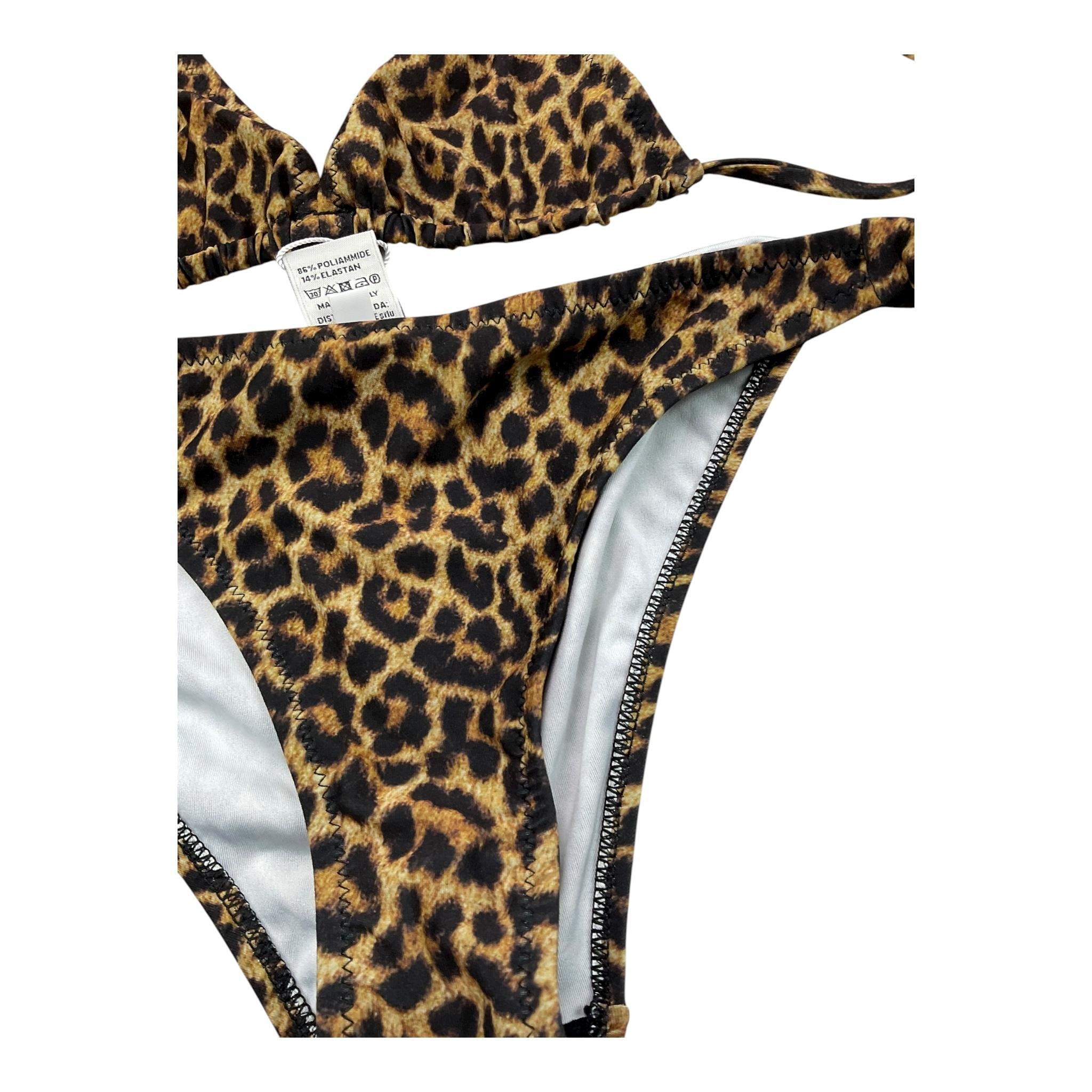 Matinée Costume 2 Pezzi Triangolo-Slip con Fantasia Maculata per Bambina CC3022 MARRONE MATINÉE 