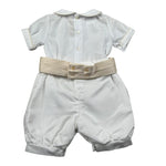 La Stupenderia Pagliaccetto Tinta Unita con Fantasia A Righe per Neonato CBPG53X BIANCO LA STUPENDERIA 