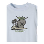 Burberry Pagliaccetto Girocollo Tinta Unita con Stampa per Neonato 8100678 AZZURRO BURBERRY 