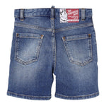 Dsquared2 Bermuda In Denim Tinta Unita per Bambino DQ2838X BLU DSQUARED2 