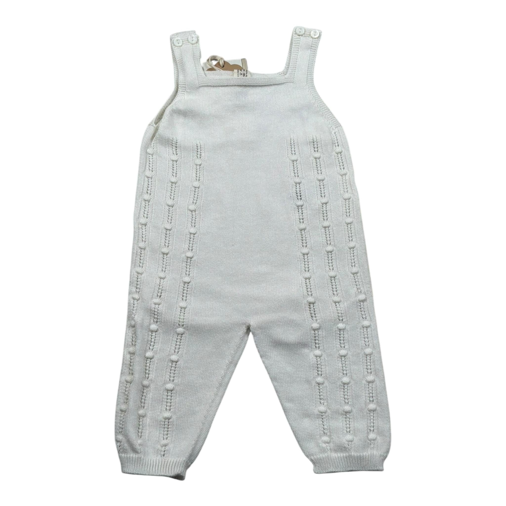 Wedoble Tutina Giromanica Tinta Unita con Ricami per Neonato V2401310A BIANCO WEDOBLE 