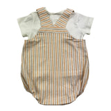 Lalalu' Completo 2 Pezzi Pagliaccetto-T-Shirt Bianco Per Neonato