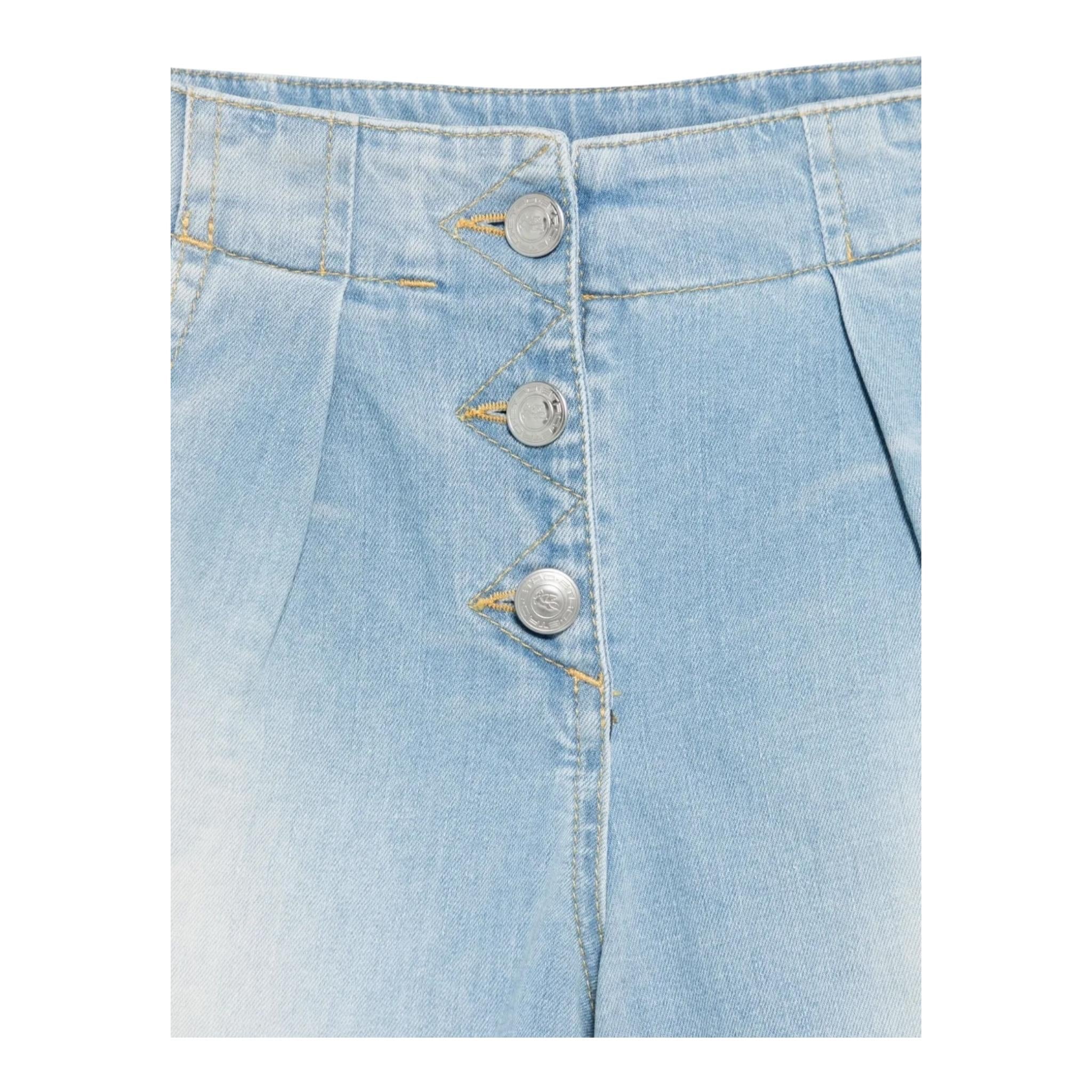 Etro Short Tinta Unita In Denim per Bambina GW6A49 AZZURRO ETRO 