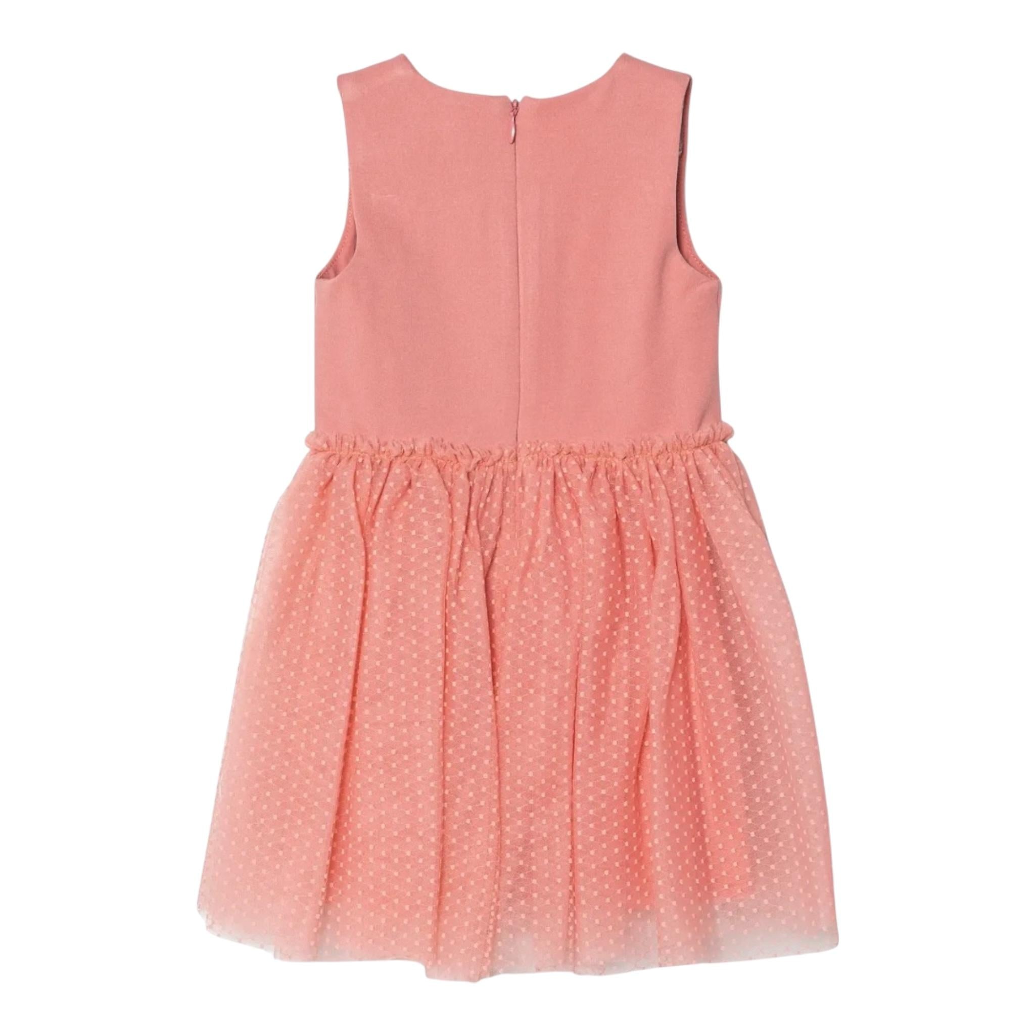 Guess Abito Tinta Unita Giromanica con Tulle per Neonata A5RK08KAUH0 ROSA GUESS 