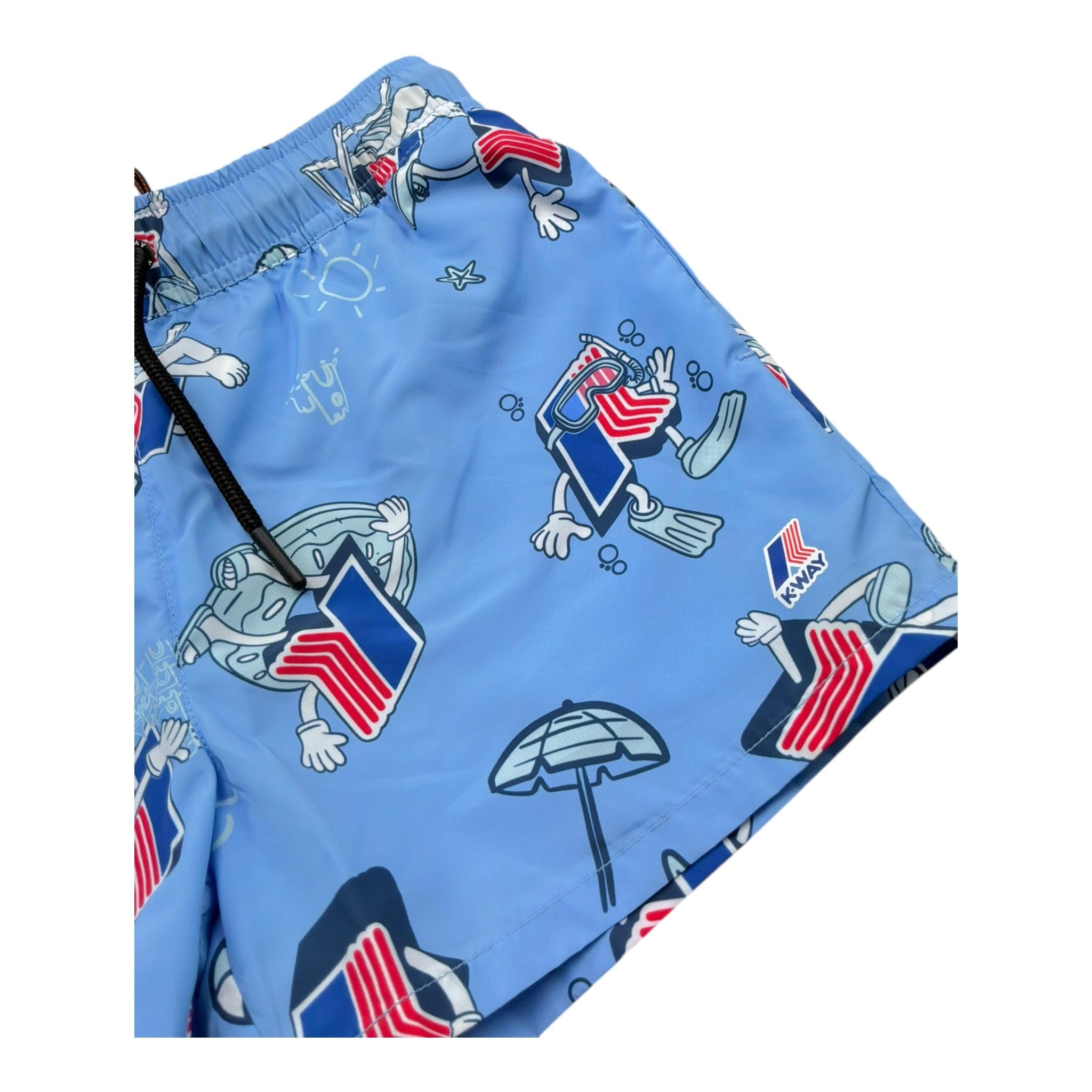 K-Way Costume Modell Boxer Tinta Unita con Stampa per Bambino K3124ZW AZZURRO K-WAY 