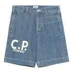 C.P. Company Bermuda tinta unita In Denim Blu per Bambino CUQ00AXX BLU C.P. COMPANY 