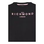 John Richmond Abito Girocollo Tinta Unita con Logo per Bambina RGP25007VE NERO JOHN RICHMOND 