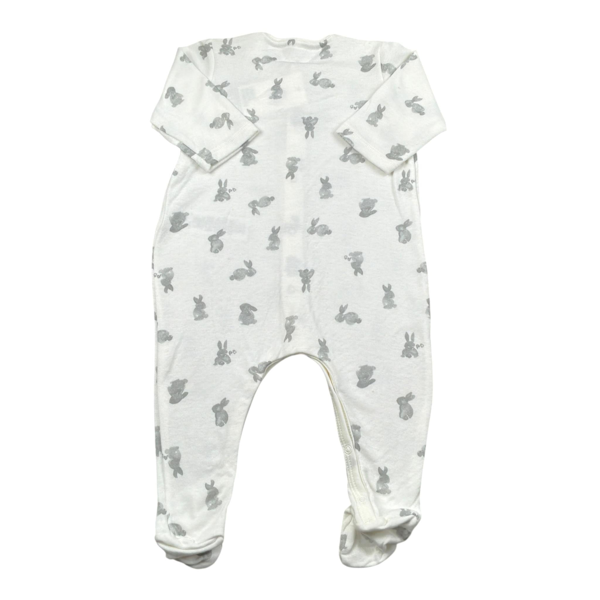 Petit Bateau Tutina tinta unita con Stampa Bianco per Neonato A0822 BIANCO PETIT BATEAU 
