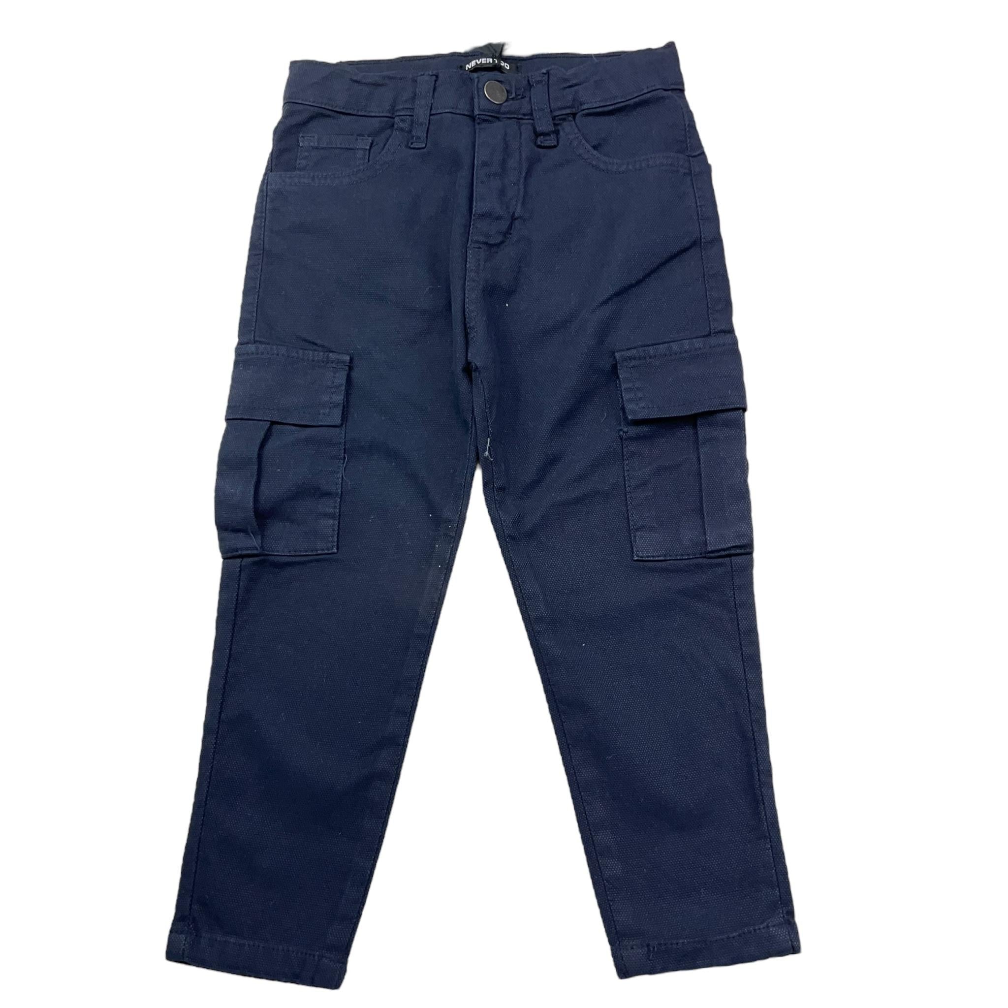 Never Too Pantalone Tinta Unita con Tasconi per Bambino NT1855B BLU NEVER TOO 