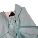 Miss Grant Abito Tinta Unita con Rouches per Neonata MG1344 AZZURRO MISS GRANT 