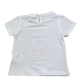 M+E' T-Shirt Girocollo Tinta Unita con Stampa per Neonata UE0900 BIANCO M+E' 