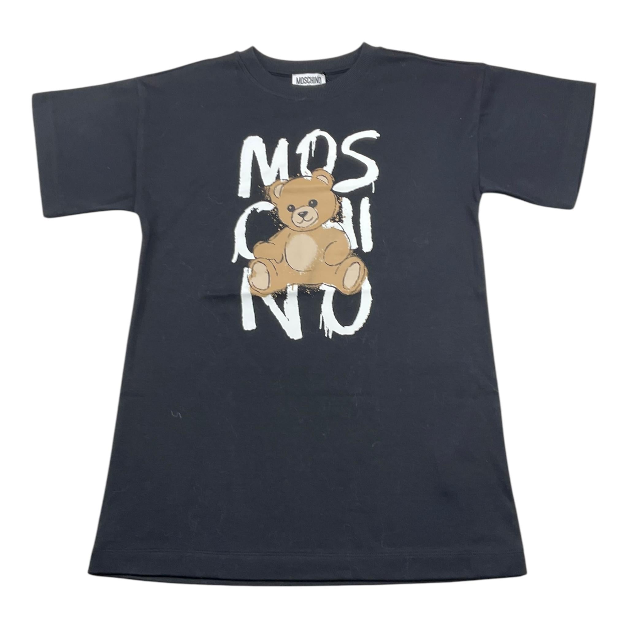 MOSCHINO abito tinta unita con stampa Nero per Bambina HAV0GL NERO MOSCHINO 