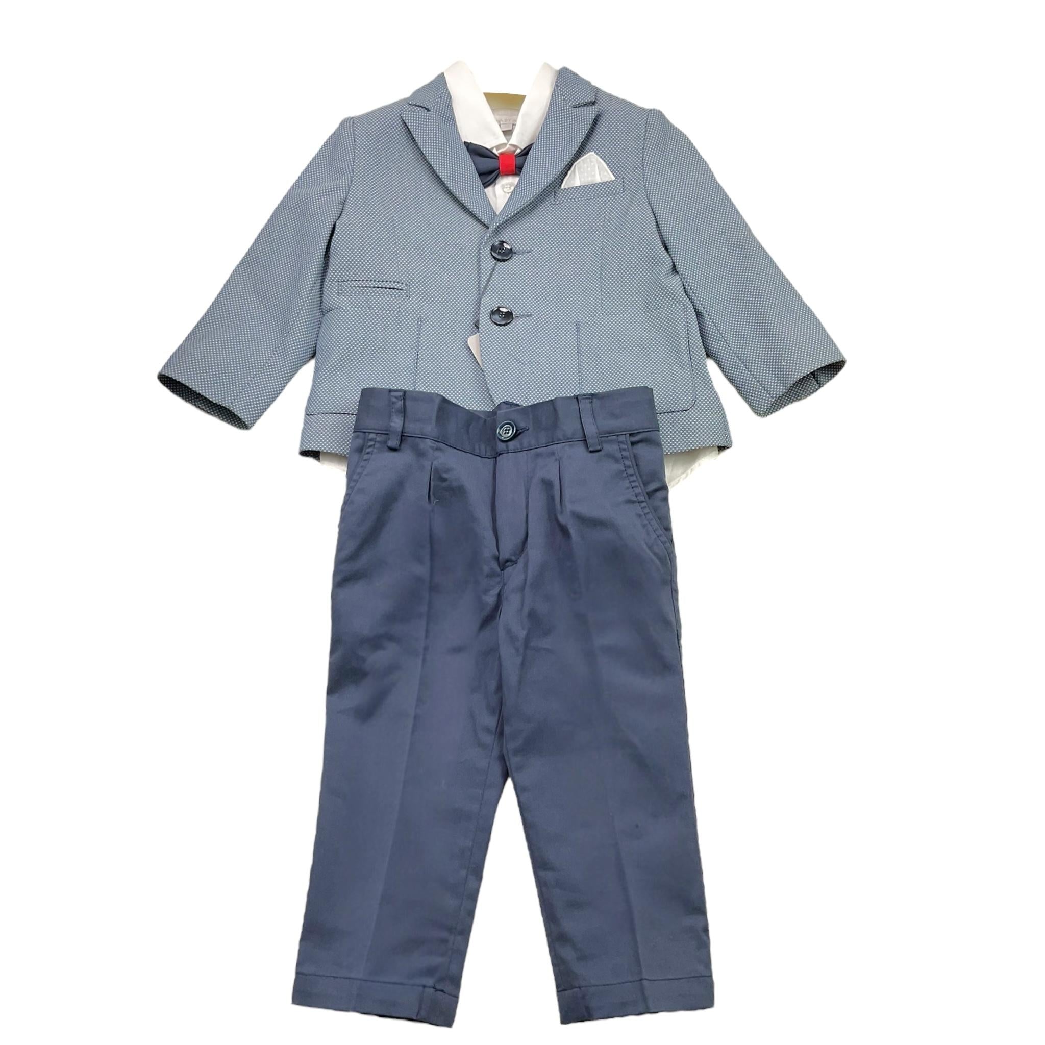 Baby A. Completo 2 Pezzi Pantalone-Giacca-Camicia-Papillions per Neonato C1214 BLU BABY A. 