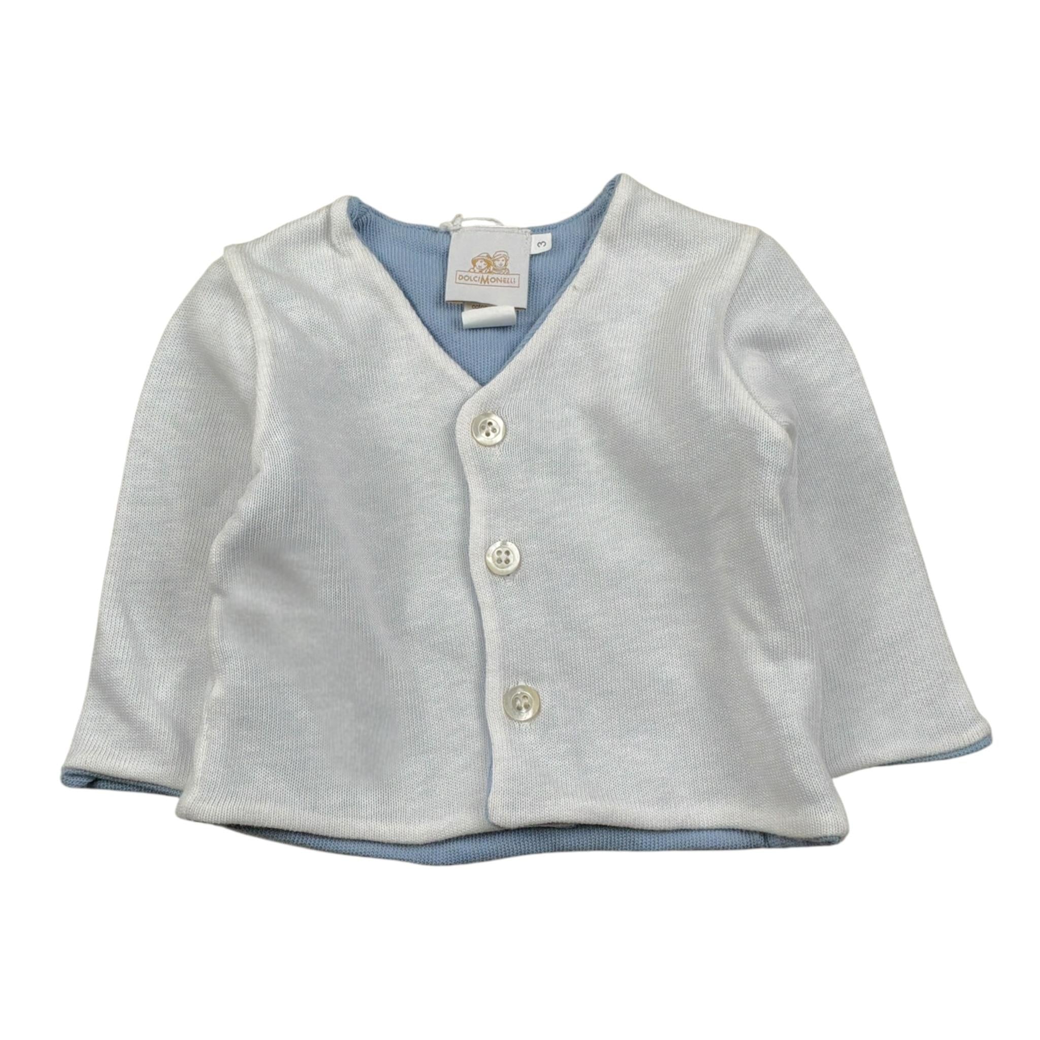 Petit Bateau Cardigan tinta unita Azzurro per Neonato 431802116 AZZURRO PETIT BATEAU 