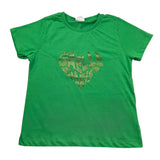 Gaelle T-Shirt Girocollo Tinta Unita con Brillantini per Bambina 2491T0155 VERDE GAELLE 