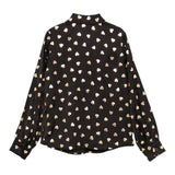 MOSCHINO camicia manica lunga tinta unita con stampe cuoricini Nero per Bambina HDC01W NERO MOSCHINO 