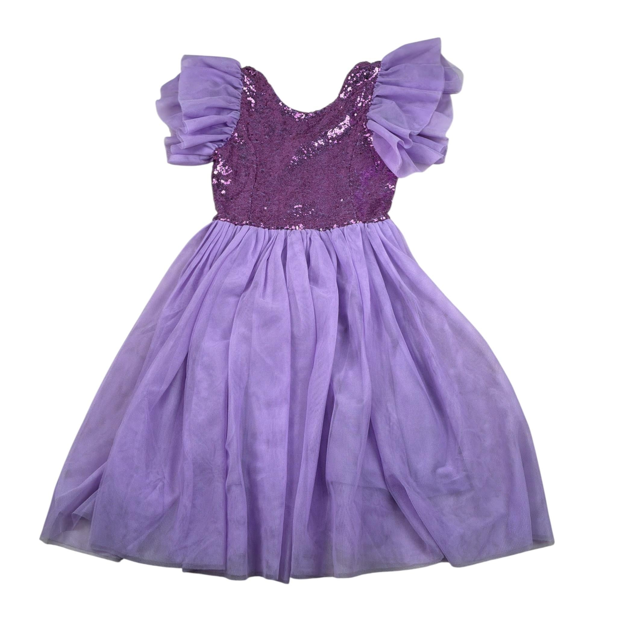 J'Aime' Abito Mezza Manica tinta unita In Tulle Glicine per Bambina 4924G GLICINE J'AIME' 