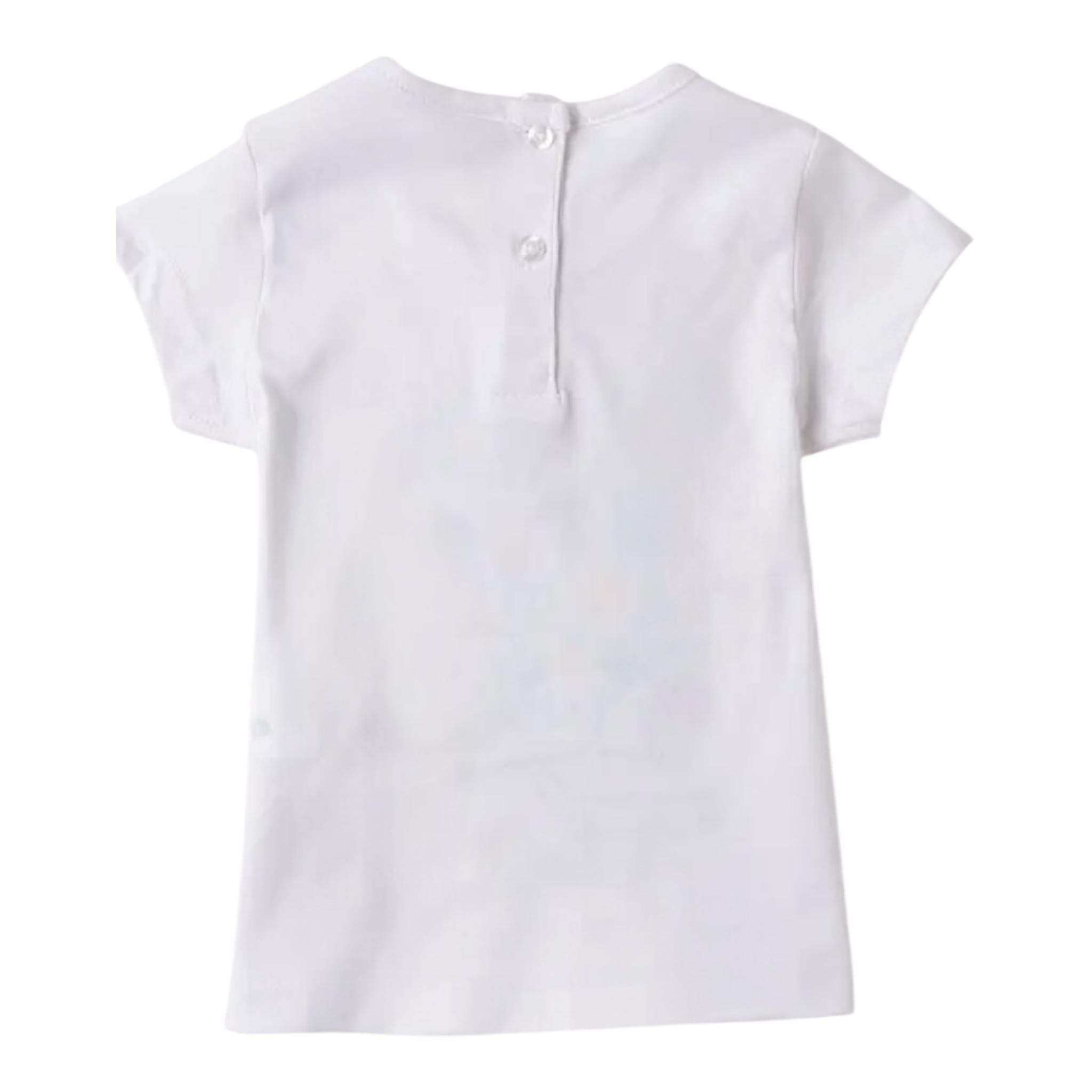 I Do T-Shirt Girocollo Tinta Unita con Stampa per Neonato 4B545 BIANCO I DO 