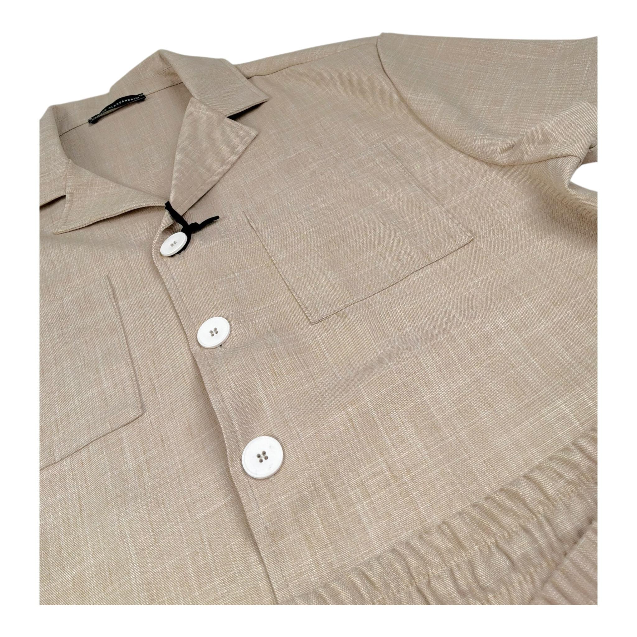 Daniele Alessandrini Completo 2 Pezzi Camicia-Bermuda Tinta Unita per Bambino 1236C00230 BEIGE DANIELE ALESSANDRINI 