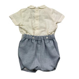 Pontoporponto Pagliaccetto Mezza Manica Bicolore per Neonato 6314 BIANCO/AZZURRO PONTOPORPONTO 