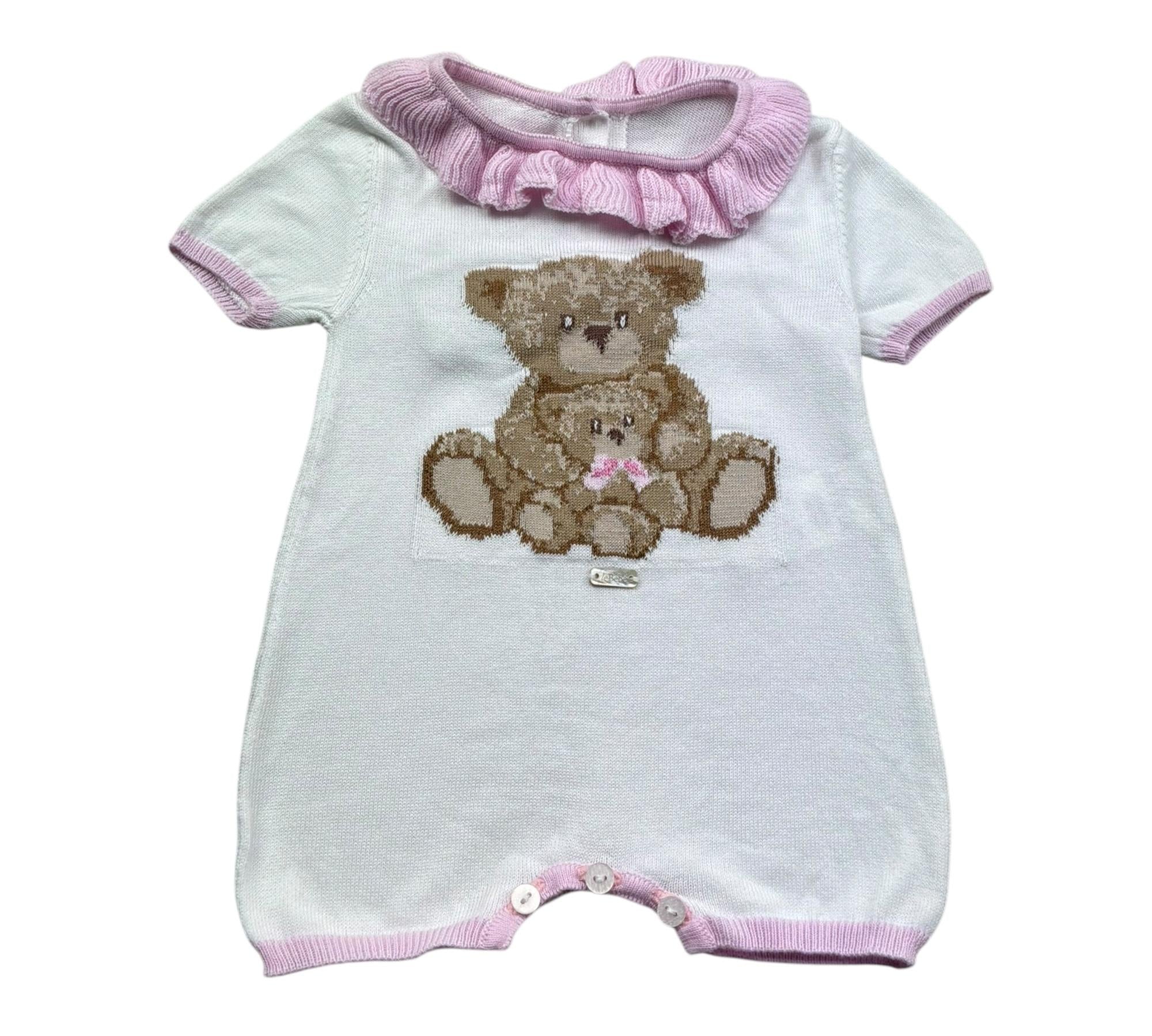 Le Bebe Pagliaccetto Mezza Manica Tinta Unita con Colletto per Neonata LBG6318 BIANCO LE BEBE 