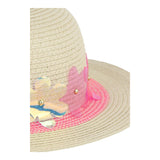 Billieblush Cappello Di Paglia Tinta Unita Con Firi Beige Per Bambina