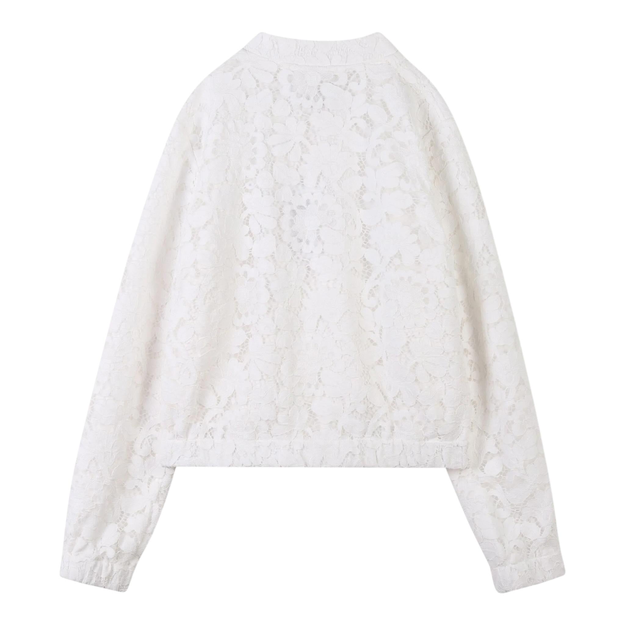 Michael Kors Giubbino con Zip Tinta Uita con Ricami Bianco per Bambina R30412 BIANCO MICHAEL KORS 