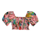 Aniye By Girl Top Mezza Manica Stampa Fantasia  Rosa Per Bambina