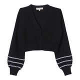 Twinset Cardigan Tinta Unita Con Manica Sbuffo Nero Per Bambina