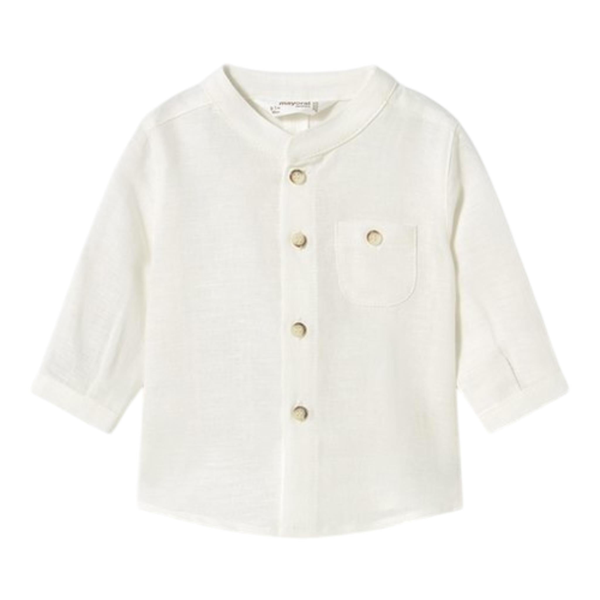 Mayoral Camicia Tinta Unita con Fantasia A Righe per Neonato 11033 PANNA MAYORAL 