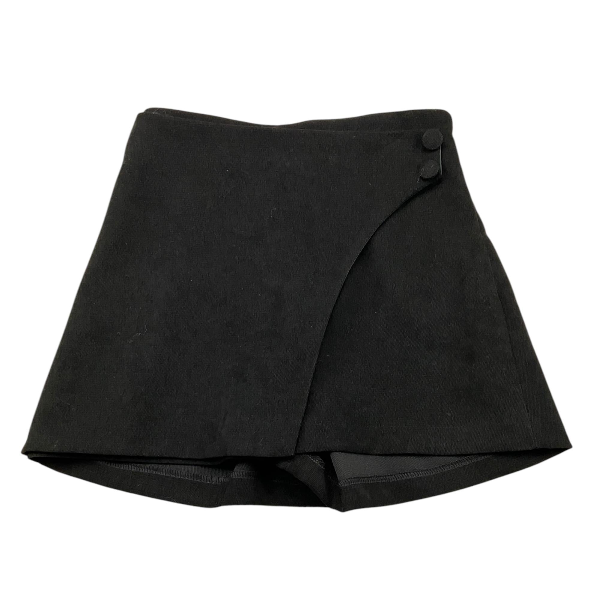 NAIDA short tinta unita in camoscio Nero per Bambina NASH159 NERO NAIDA 