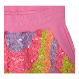 Billieblush Short Tinta Unita Paillettato Rosa Fluo Per Neonata