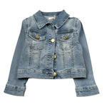 M+E' Giubbino In Denim Tinta Unita per Bambina UE1690 AZZURRO M+E' 