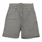 Gaelle Short Bicolore Con Fantasia A Righe E Finti Bottoni Bianco/Nero Per Bambina