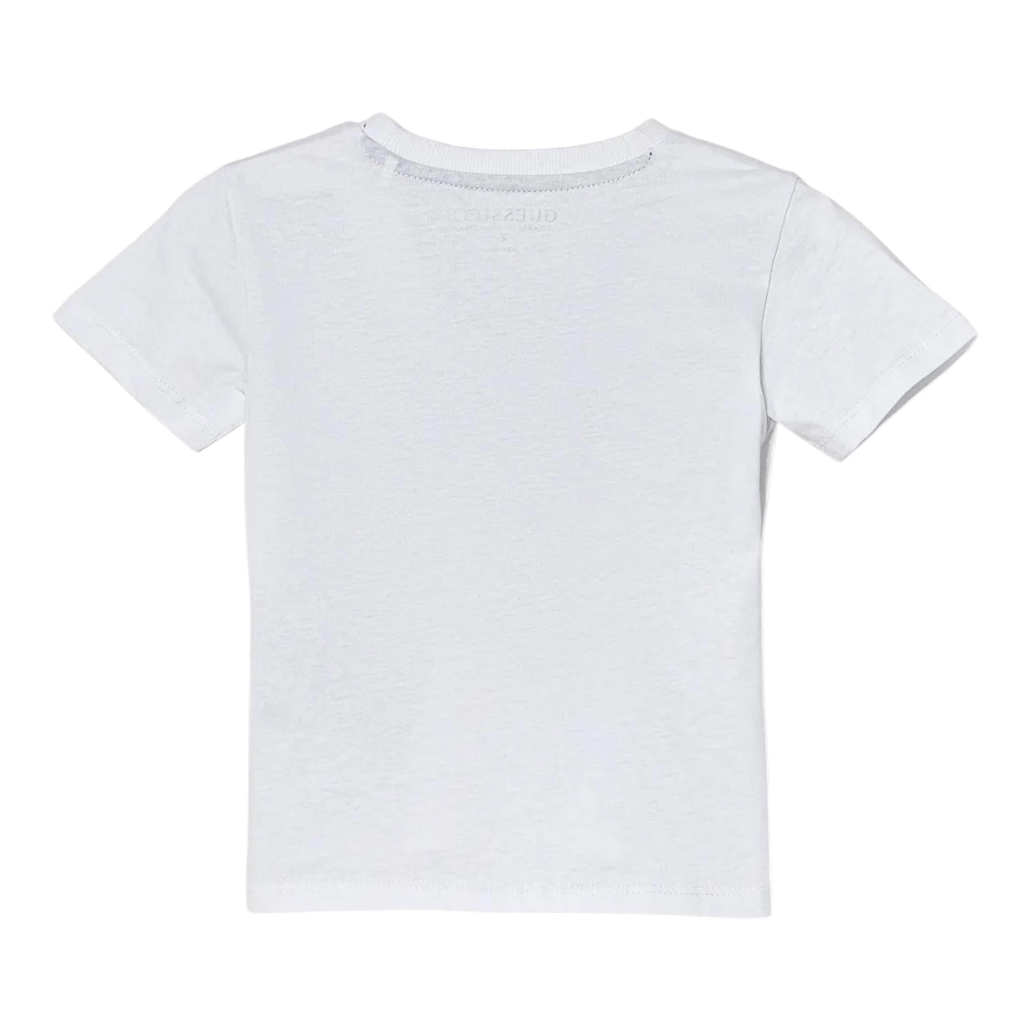 Guess T-Shirt Girocollo Tinta Unita con Stampa per Neonato N5RI25K8HM4N BIANCO GUESS 