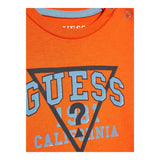Guess T-Shirt Gircollo Tinta Unita con Stampa per Neonato I3RI03K8HM0 ARANCIONE GUESS 