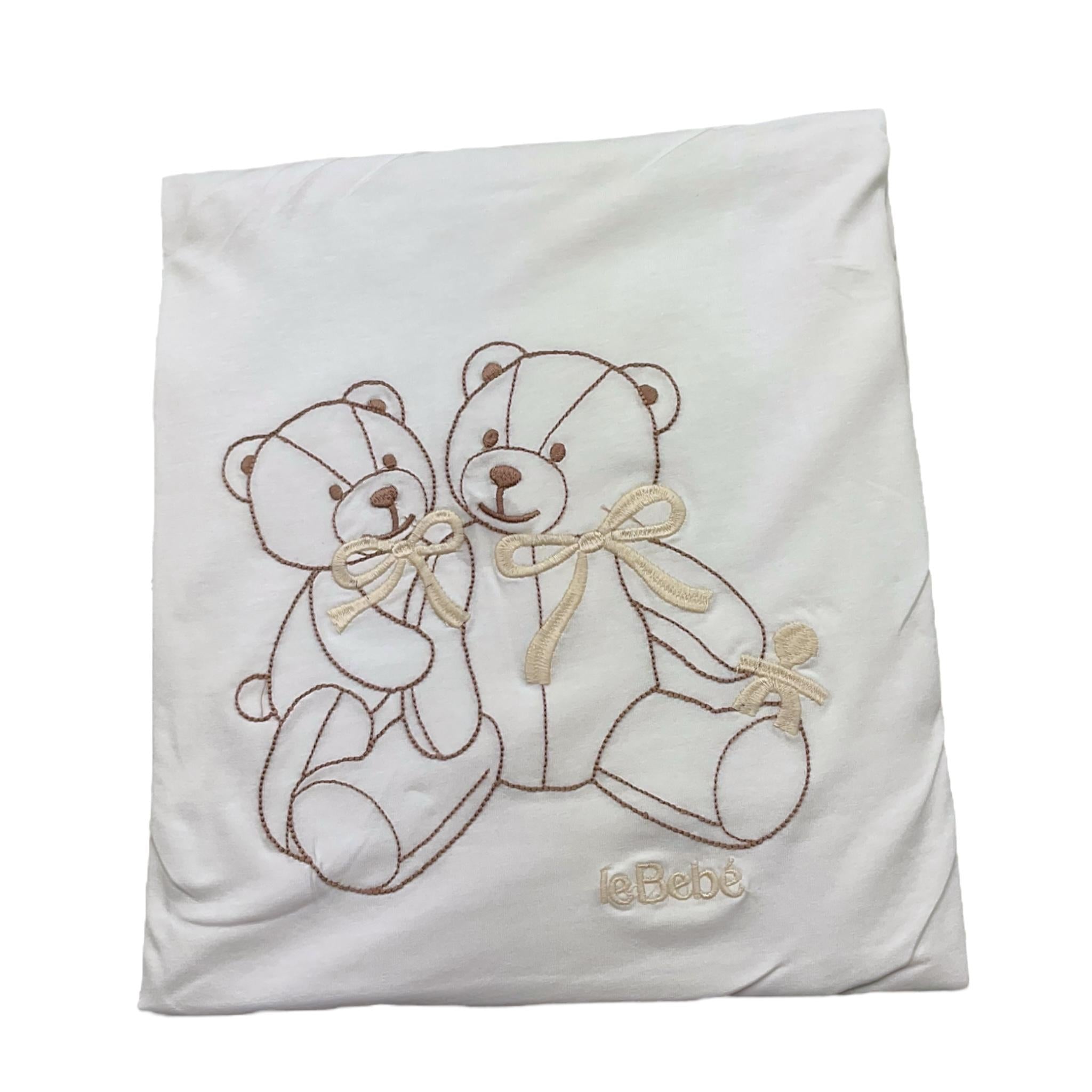 Le Bebe' Coperta Tinta Unita con Stampa per Neonato LBB4828 BIANCO LE BEBE' 