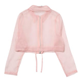 Piccola Ludo Camicia Manica Lunga Tinta Unita Con Zip Rosa Per Bambina