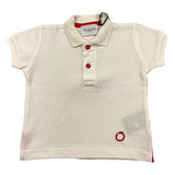 Trussardi Polo Mezza Manica Tinta Unita con Bottoni In Contrasto Panna per Neonato