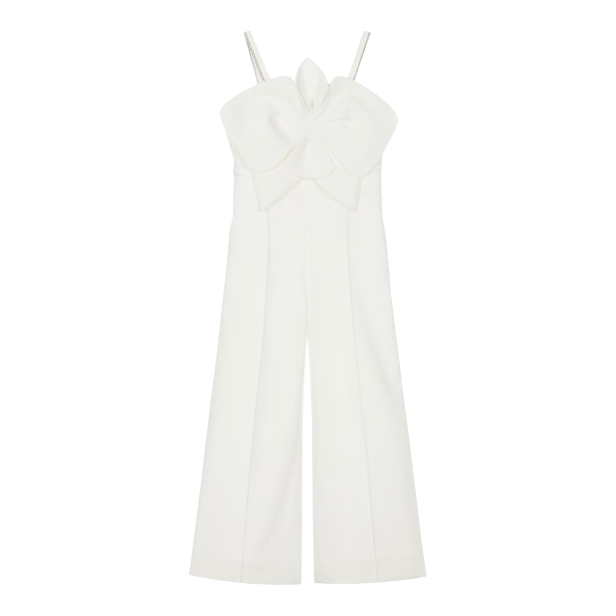 Fun & Fun Tuta Intera A Bretelle Tinta Unita con Tulle per Bambina FNCJJP00985X PANNA FUN & FUN 