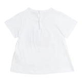 Il Gufo T-Shirt Girocollo Tinta Unita Con Stampa In Contrasto Bianco Per Neonata