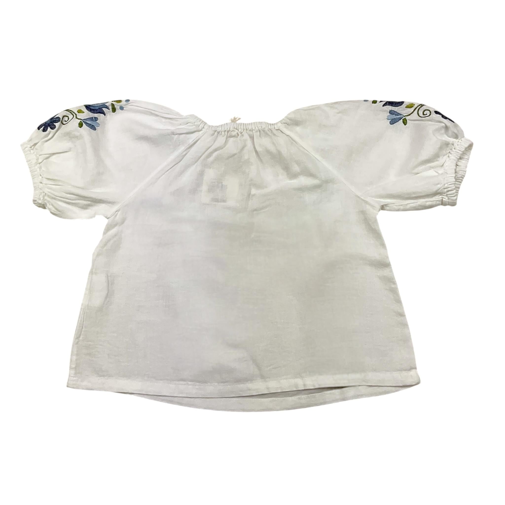 Babe & Tess Top Tinta Unita con Fantasia Fiori per Bambina 03518029 BIANCO BABE & TESS 