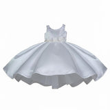 Monnalisa Abito Cerimonia Tinta Unita Giromanica per Bambina 71C902 BIANCO MONNALISA 