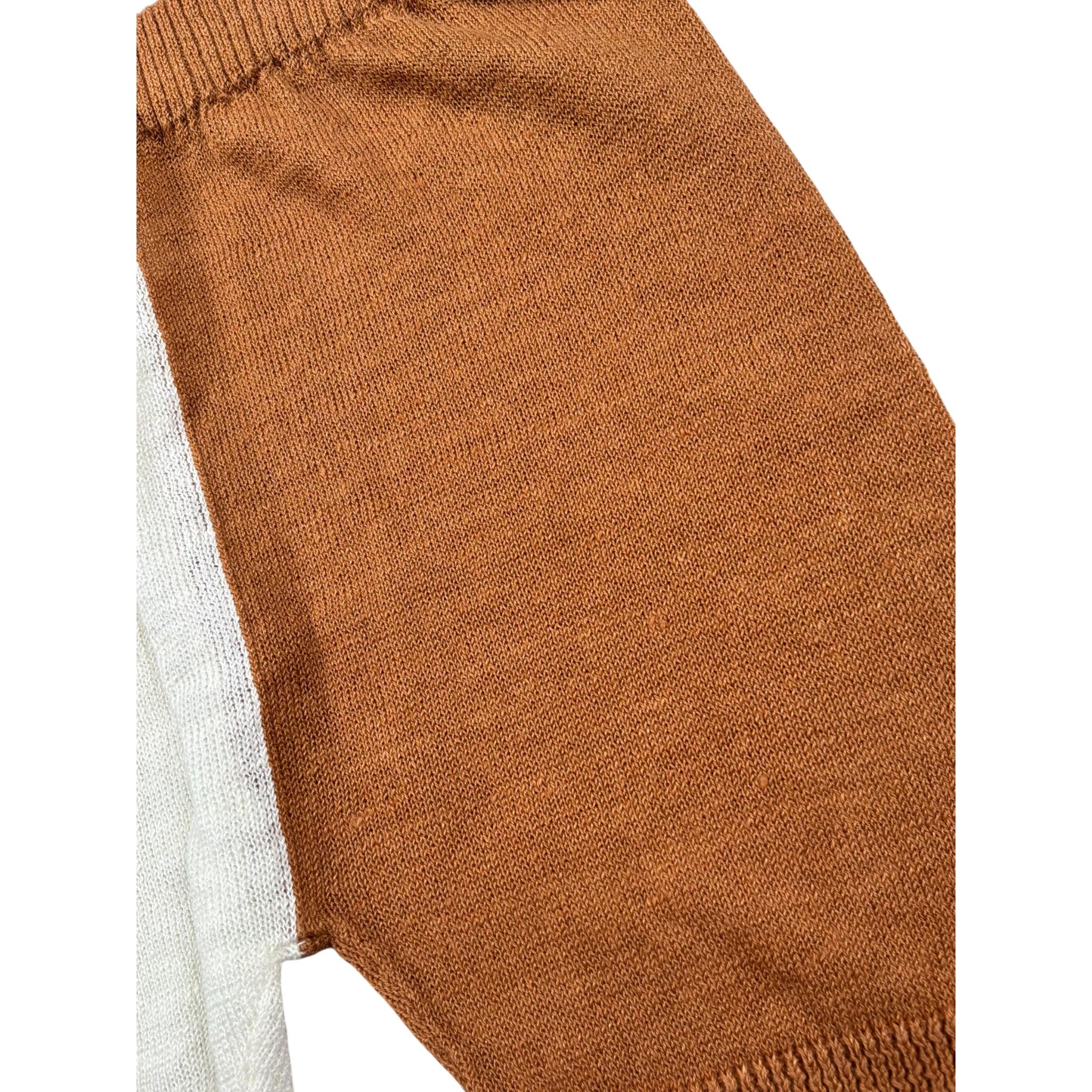 Maglifici di Verona Bermuda In Filo Bicolore per Neonato 045359 BIANCO/MARRONE MAGLIFICI DI VERONA 