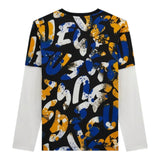 GUESS shirt stampa fantasia con maniche in contrasto Nero per Bambino L4YI05K8HM3 NERO GUESS 