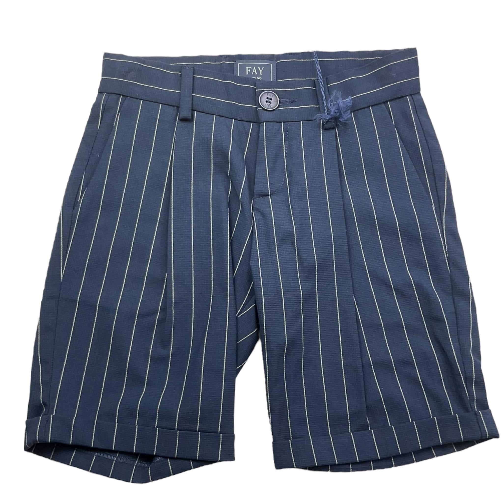 Fay Bermuda Tinta Unita con Fantasia A Righe per Bambino FU6P19 BLU FAY 